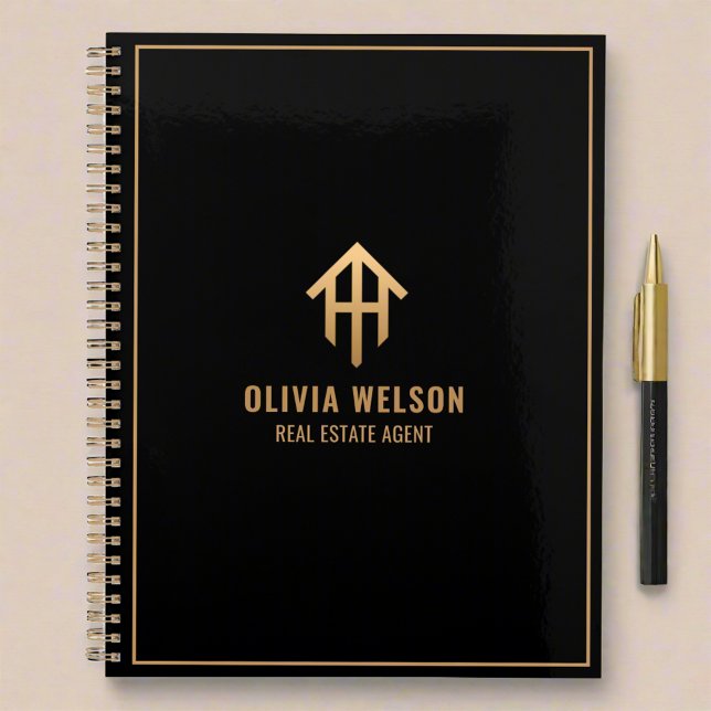 Black Gold House Logo l Real Estate Agent Business Planner (Creator Uploaded)
