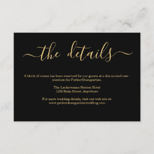 Black & Gold Information / Details Enclosure Card