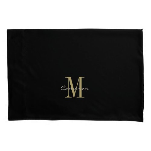  Black Gold Initial and Name Personalized Pillow Case