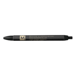 Black Gold Initial Logo Black Ink Pen