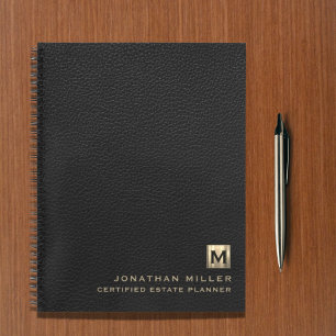Black Gold Initial Logo Notebook