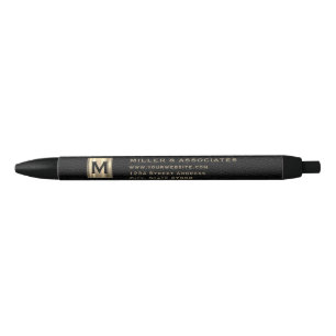 Black Gold Initial Logo Pen