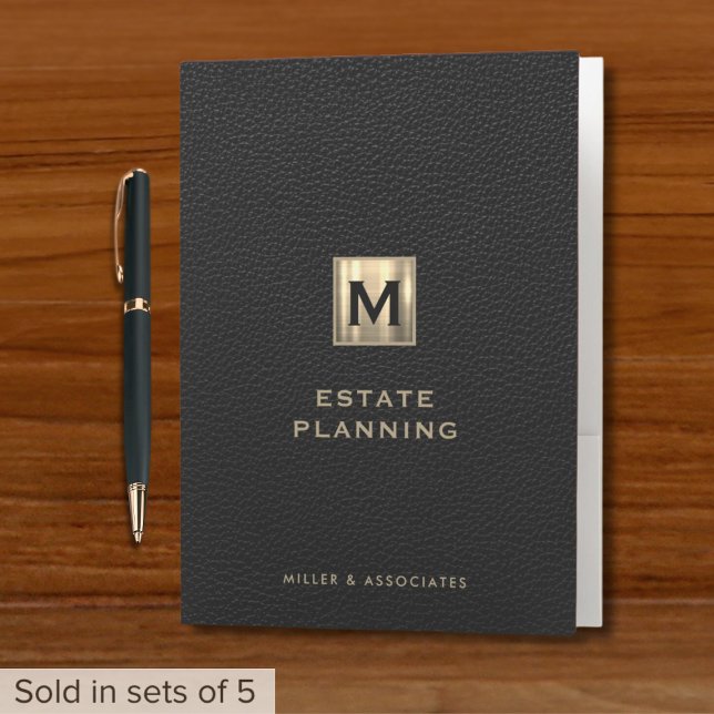 Black Gold Initial Logo Pocket Folder (Creator Uploaded)