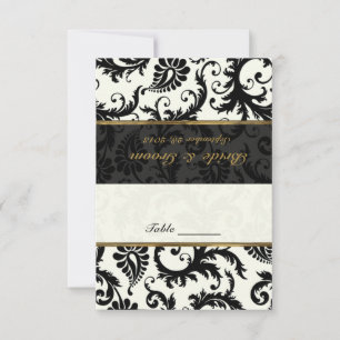Black, Gold, Ivory Placecard