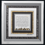 Black Gold Jerusalem ASHKENAZ Challah Dough Cvr & Cloth Napkin<br><div class="desc">ASHKENAZ Version of the Bracha on our popular Jerusalem Black, White, Grey & (simulated) Gold Framed Challah Dough Cover. Created by special request for a friend with a Black & White Kitchen. Challah Dough Cover includes the full text of the Sephardic version of the Blessing recited when separating Challah plus...</div>