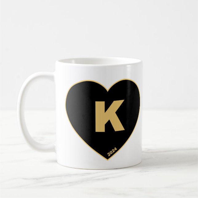 Black & Gold K-Heart Mug (Left)