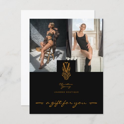 Black Gold Lace Lingerie Boutique Gift Card
