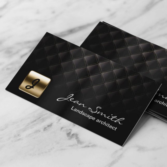 Black & Gold Landscape Architect Business Card (Creator Uploaded)