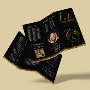 Black & Gold Lash Tech Price Luxury Beauty  Brochure