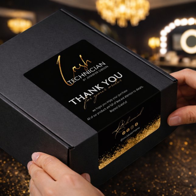 Black & Gold Lash Tech Seal Label | Luxury Beauty  (Creator Uploaded)