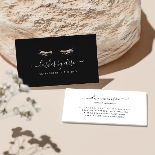 Black  Gold Lashes Business Card