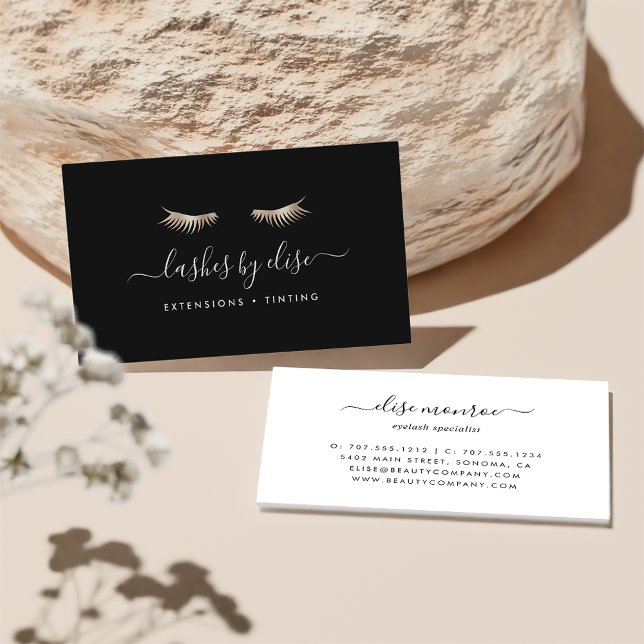 Black & Gold Lashes Business Card (Creator Uploaded)