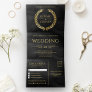 Black Gold Laurel Minimal All in One Wedding Tri-Fold Invitation