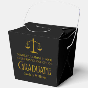 Black Gold Law School Graduation Party Fortune Favor Boxes