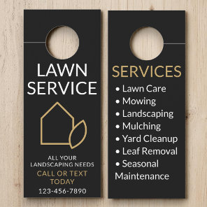 Black Gold Lawn Care and Service Professional Door Hanger