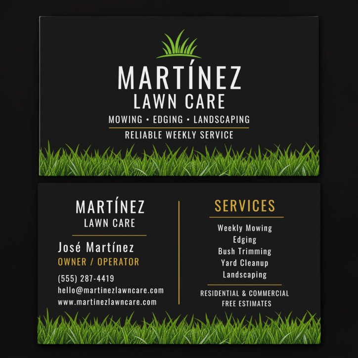 Black Gold Lawn Care Landscaping Business Card