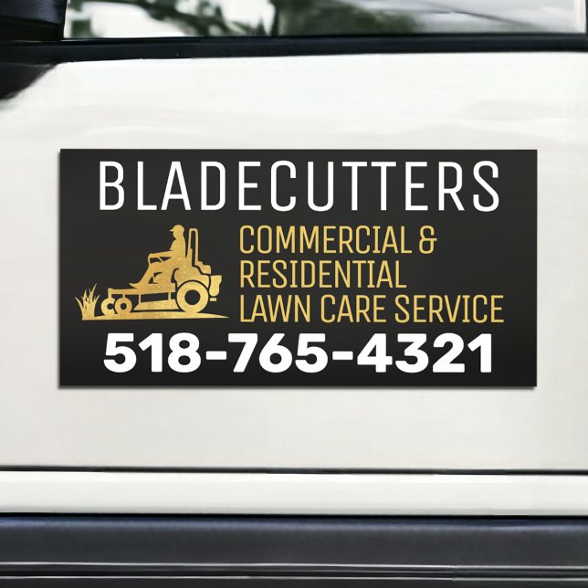 Black Gold Lawn Care Mowing Magnetic Vehicle Sign (Creator Uploaded)