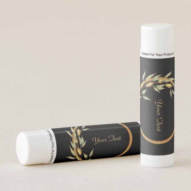 Black Gold Leaves Lip Balm (Front)