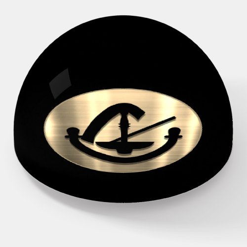 Black Gold Legal Emblem Paperweight for Attorney