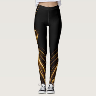 Black & Gold Leggings "Golden Elegance"