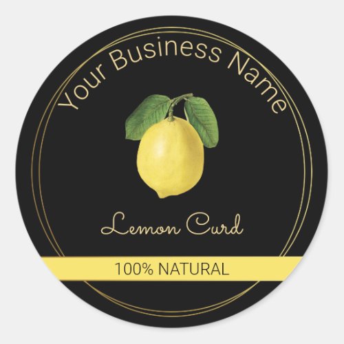 Black  Gold Lemon Curd Product Label