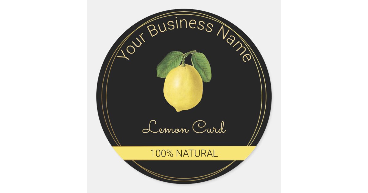 Black & Gold Lemon Curd Product Label | Zazzle