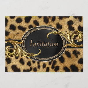 Black Gold Leopard All Occasion Party Invitation