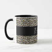 Black Gold Leopard Print Personalized Mug (Left)