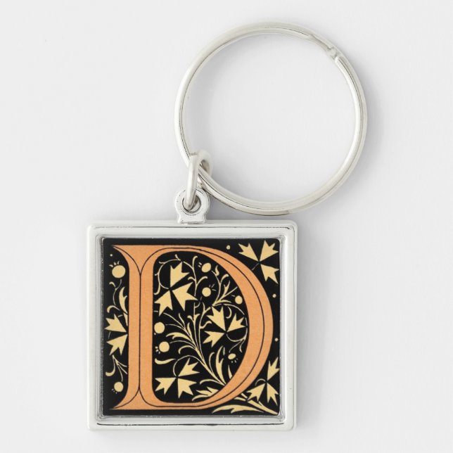 Black & Gold Letter ‘D’ Keychain (Front)