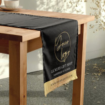 Black & Gold Logo Business Event Modern Branded Short Table Runner