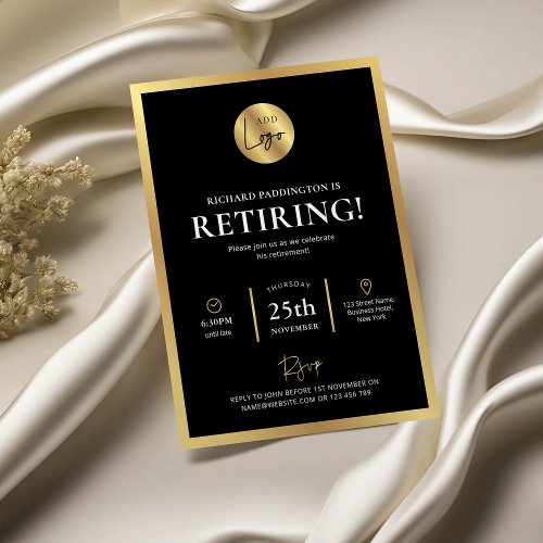 Black & Gold Logo Formal Employee Retirement Party