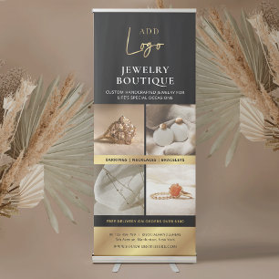 Black & Gold Logo Jewelry Boutique 4 Photos Promo Retractable Banner