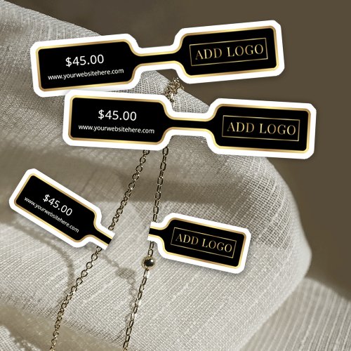 Black  Gold Logo Jewerly Price Tag Barbell Label