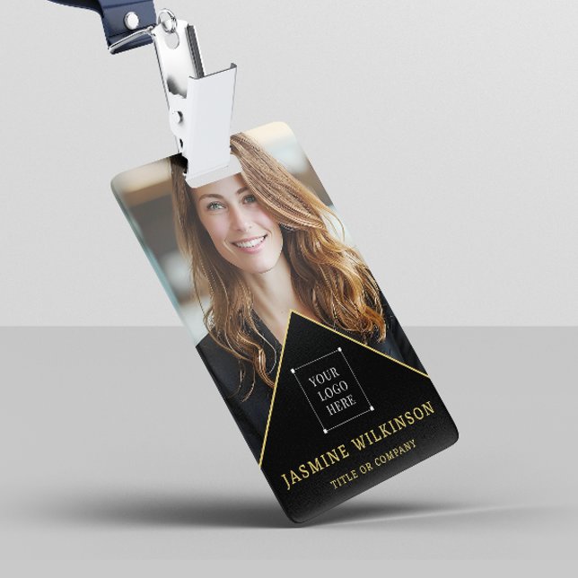 Black  gold Logo Modern photo professional Badge (professional name bage with photo fully ediatble )
