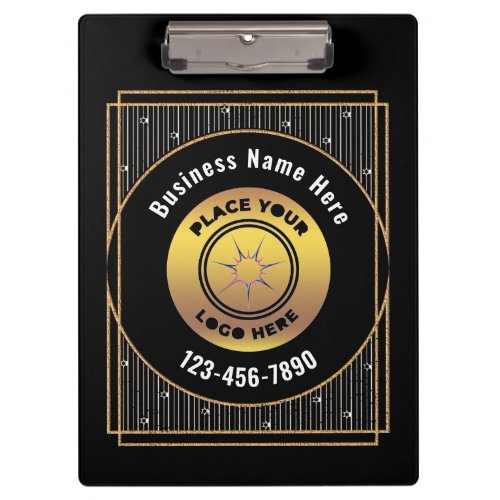 Black Gold Logo Office Business Personalize  Clipboard