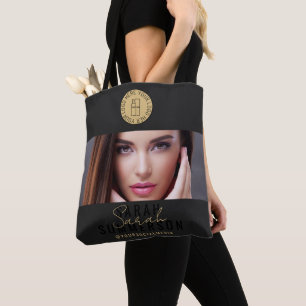 Black Gold Logo Social Media Makeup Studio Tote Bag