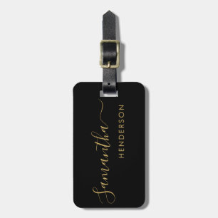 Black & Gold Luggage Tags Wedding Table Plan/Favor