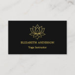 Black gold lutus flower Yoga Instructor Business Card