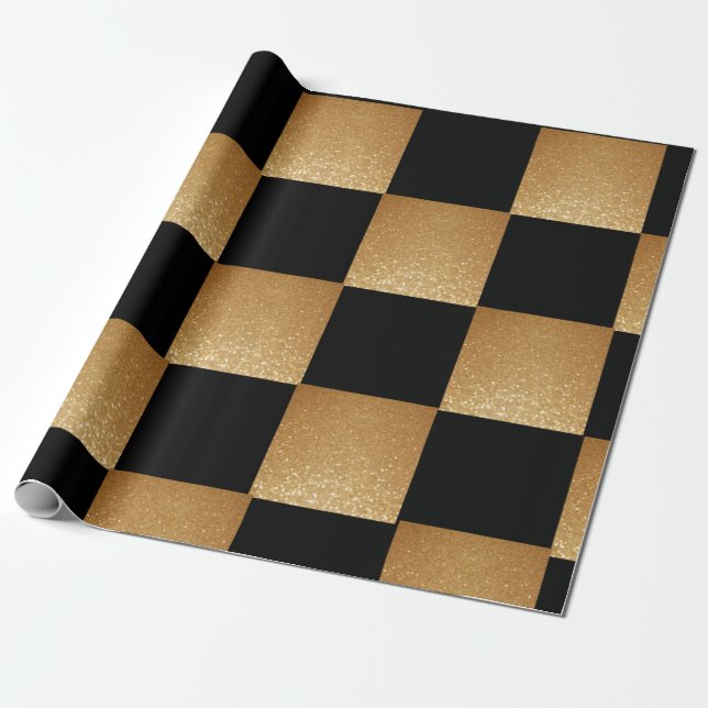 Black & Gold luxury 2022 Wrapping Paper (Unrolled)