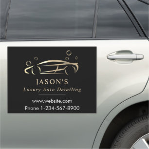 Black & Gold Luxury Auto Detailing Car Cleaning Magnet