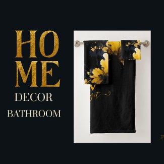 black & gold luxury floral marble swirl