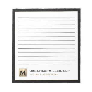 Black Gold Luxury Lined Notepad