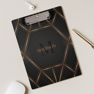 Black Gold Luxury Modern Minimal Abstract Clipboard