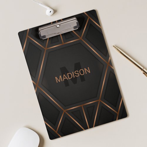 Black Gold Luxury Modern Minimal Abstract  Clipboard