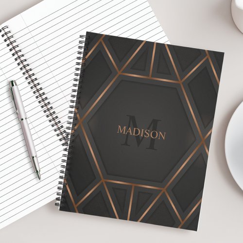 Black Gold Luxury Modern Minimal Abstract Notebook