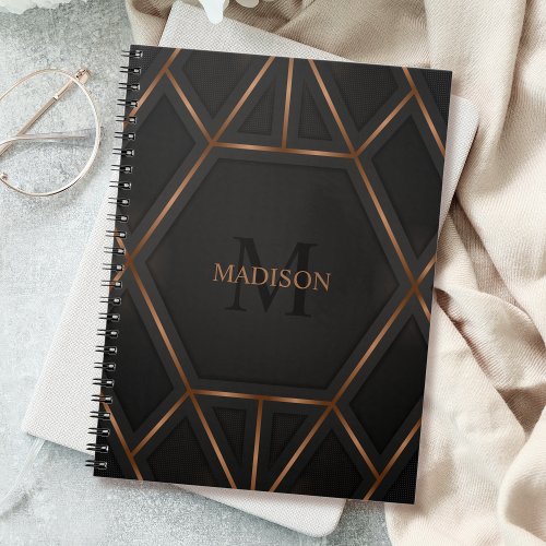 Black Gold Luxury Modern Minimal Abstract Notebook