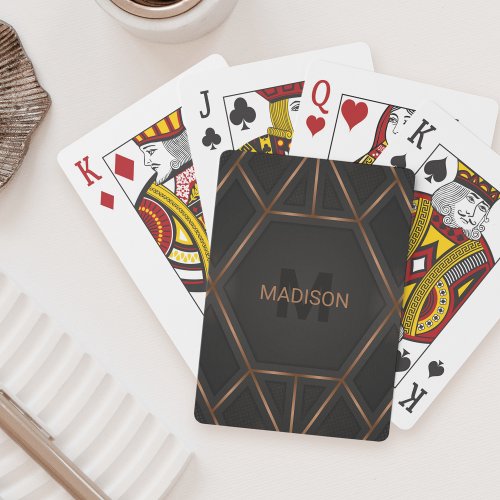 Black Gold Luxury Modern Minimal Abstract  Poker Cards