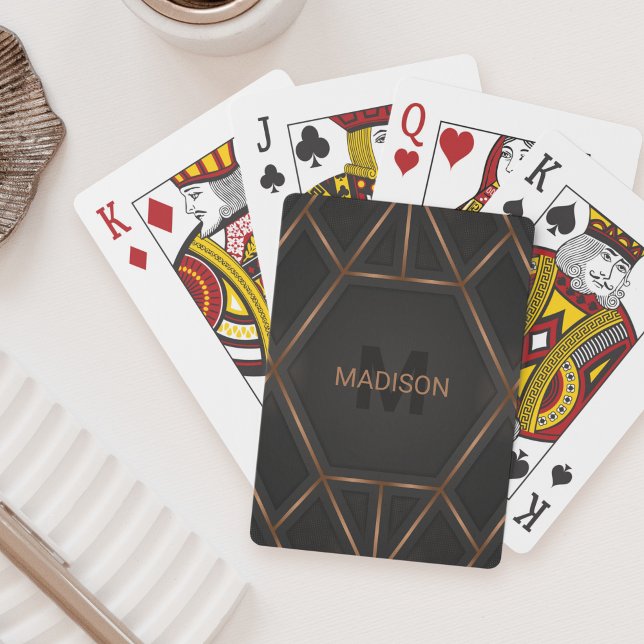 Black Gold Luxury Modern Minimal Abstract  Poker Cards (Creator Uploaded)