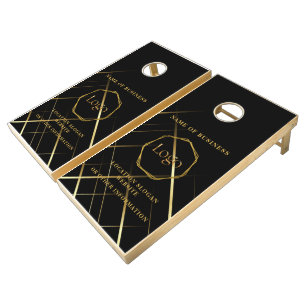 Black Gold Luxury Modern Minimal Cornhole Set