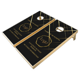 Black Gold Luxury Modern Minimal Cornhole Set